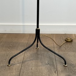 Tripod Floor Lamp in Black Lacquered Metal, Shaft Adorned | Maison Barrois