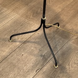Tripod Floor Lamp in Black Lacquered Metal, Shaft Adorned | Maison Barrois