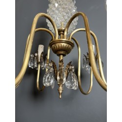 Pineapple Chandelier in Cut Glass and Gilt Brass with Six | Maison Barrois