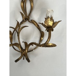 Set of Four Two-Light Sconces in Gilt Metal with Foliage D | Maison Barrois