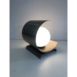 Lamp in Coiled Brushed Steel Sheet with a White Opaline, M | Maison Barrois