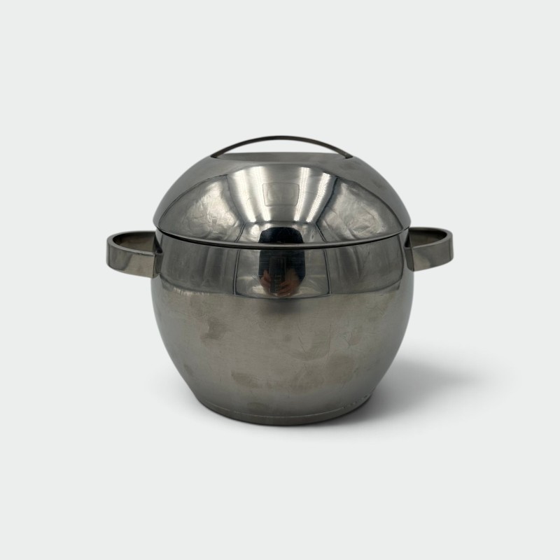 Ball-Shaped Ice Bucket in Stainless Steel, Scandinavian Wo | Maison Barrois