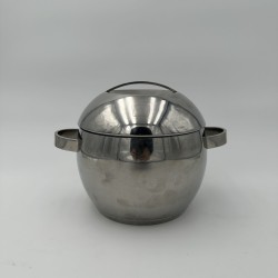 Ball-Shaped Ice Bucket in Stainless Steel, Scandinavian Wo | Maison Barrois