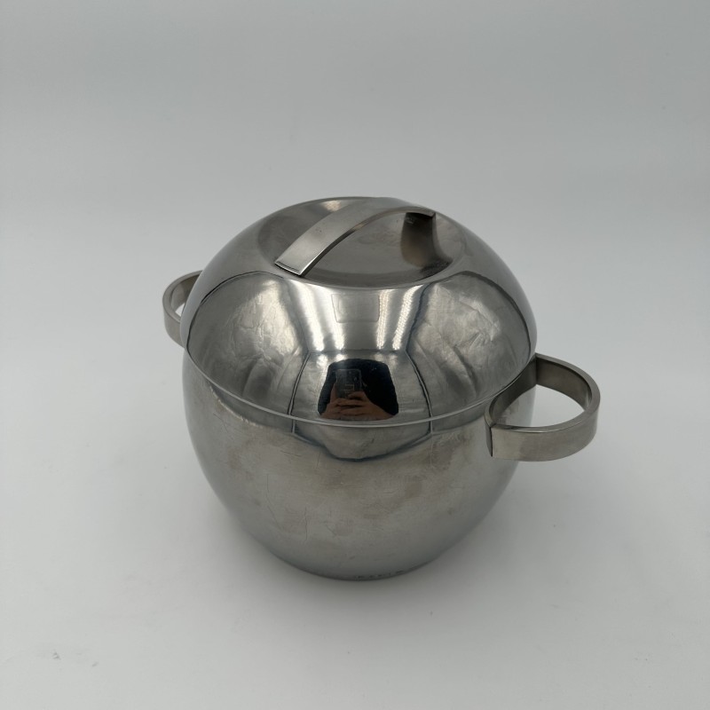 Ball-Shaped Ice Bucket in Stainless Steel, Scandinavian Wo | Maison Barrois