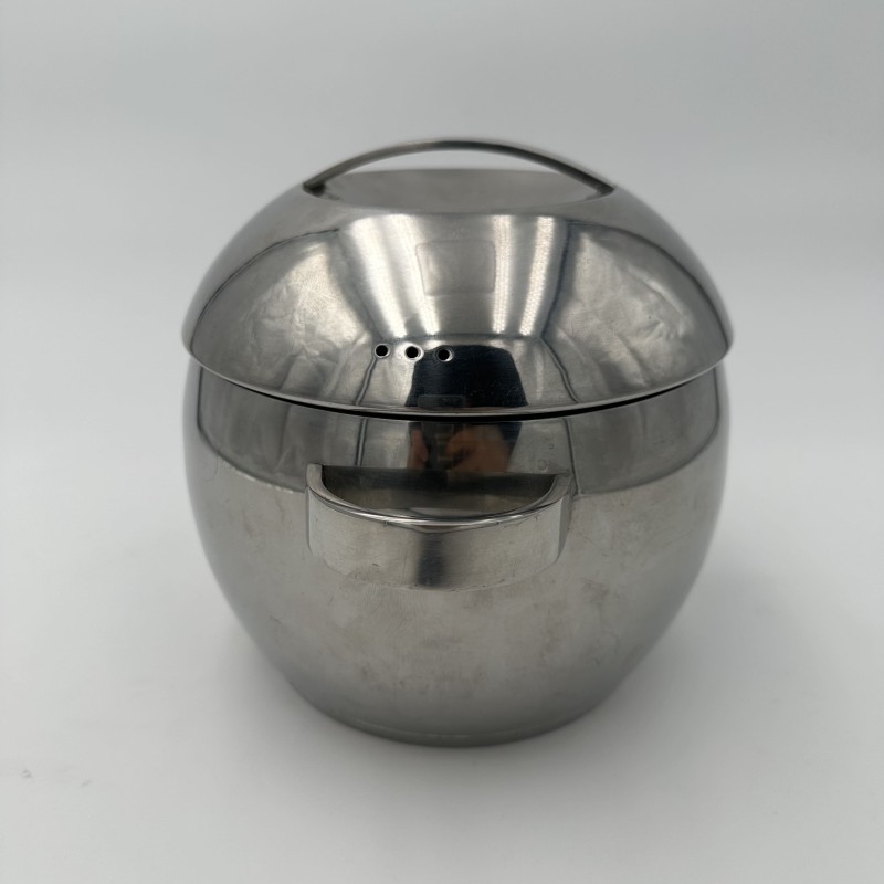 Ball-Shaped Ice Bucket in Stainless Steel, Scandinavian Wo | Maison Barrois