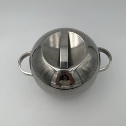 Ball-Shaped Ice Bucket in Stainless Steel, Scandinavian Wo | Maison Barrois