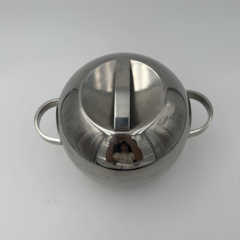 Ball-Shaped Ice Bucket in Stainless Steel, Scandinavian Wo | Maison Barrois