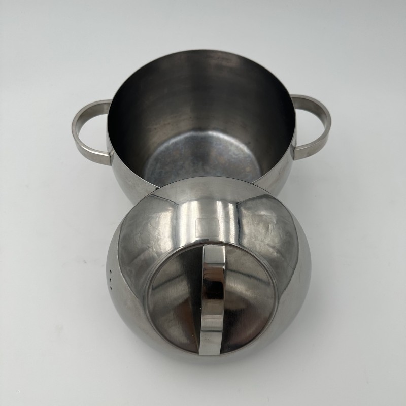 Ball-Shaped Ice Bucket in Stainless Steel, Scandinavian Wo | Maison Barrois