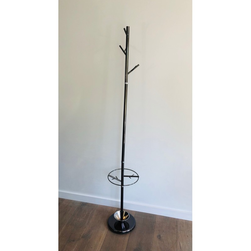 Tree-Form Standing Coat Rack in Black Lacquered Metal and | Maison Barrois