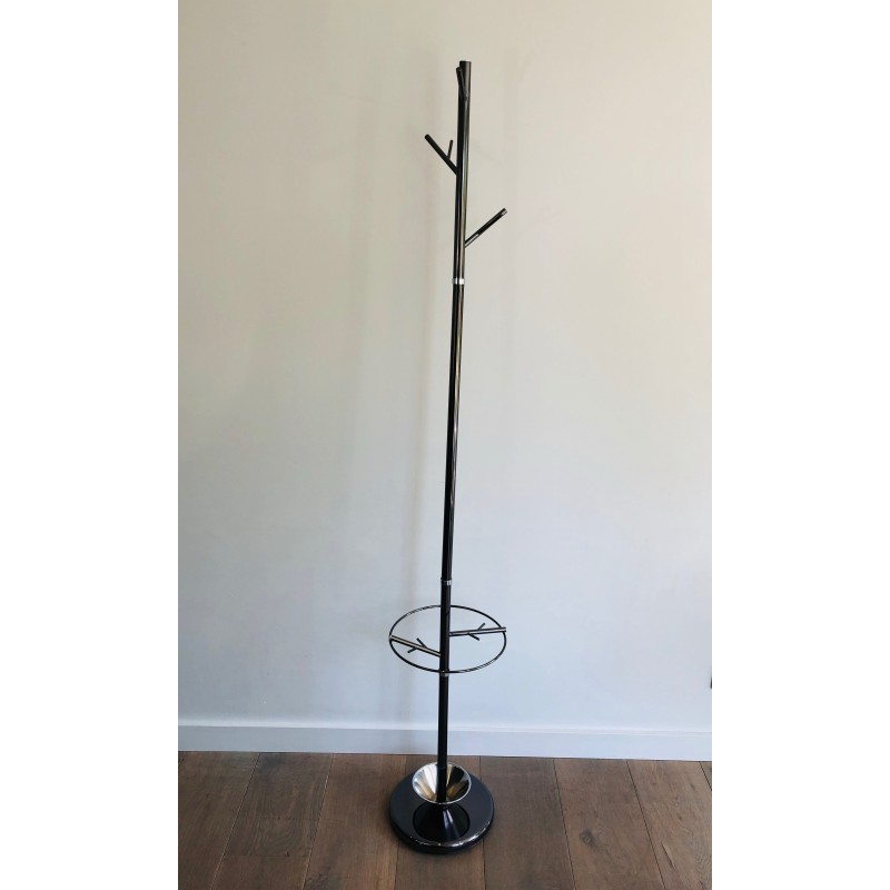 Tree-Form Standing Coat Rack in Black Lacquered Metal and | Maison Barrois
