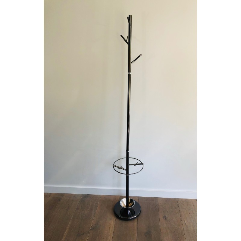 Tree-Form Standing Coat Rack in Black Lacquered Metal and | Maison Barrois