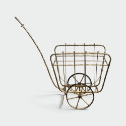 Magazine Rack on Wheels in the Form of a Cart in Faux Bamb | Maison Barrois