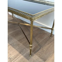 Rectangular Coffee Table in Brass with Openwork Gallery, B | Maison Barrois