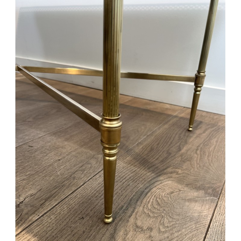 Rectangular Coffee Table in Brass with Openwork Gallery, B | Maison Barrois
