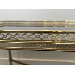Rectangular Coffee Table in Brass with Openwork Gallery, B | Maison Barrois