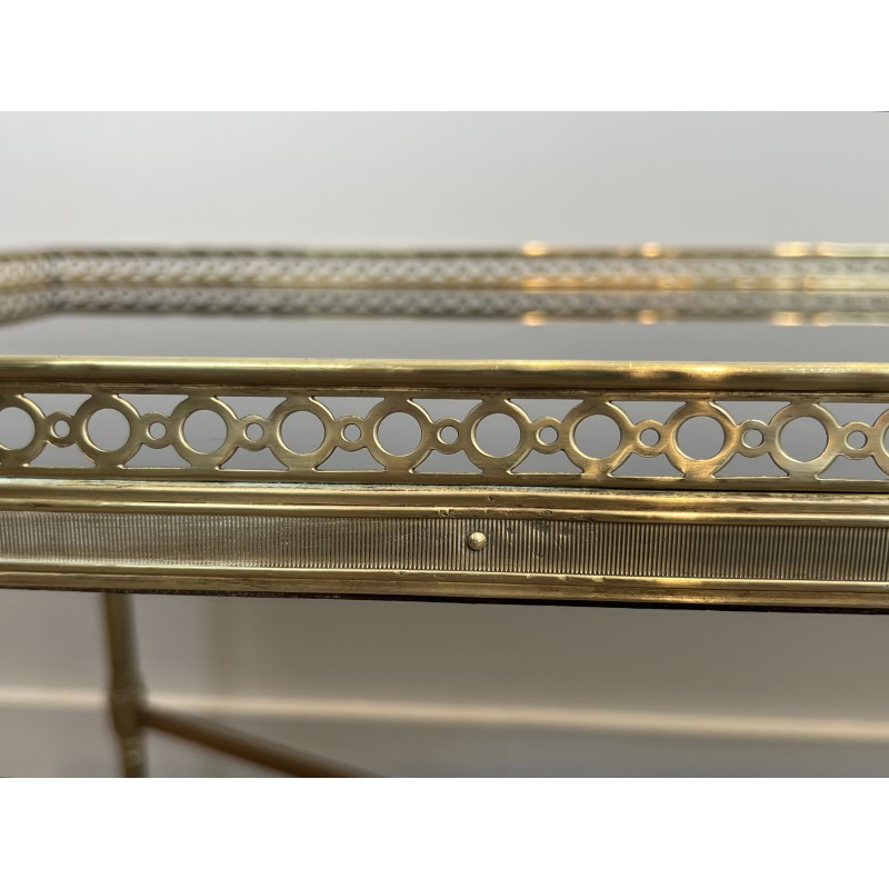 Rectangular Coffee Table in Brass with Openwork Gallery, B | Maison Barrois