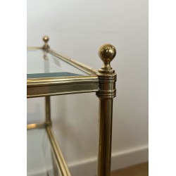 Pair of Side Tables in Brass with Three Glass Tiers, Neocl | Maison Barrois