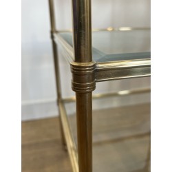 Pair of Side Tables in Brass with Three Glass Tiers, Neocl | Maison Barrois