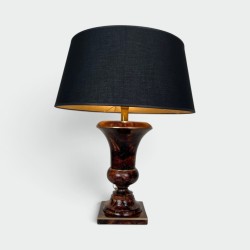 Baluster Table Lamp in Lacquered Shell Marquetry and Gilt | Maison Barrois