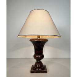 Baluster Table Lamp in Lacquered Shell Marquetry and Gilt | Maison Barrois