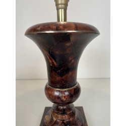 Baluster Table Lamp in Lacquered Shell Marquetry and Gilt | Maison Barrois