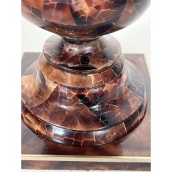 Baluster Table Lamp in Lacquered Shell Marquetry and Gilt | Maison Barrois