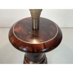 Baluster Table Lamp in Lacquered Shell Marquetry and Gilt | Maison Barrois