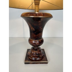 Baluster Table Lamp in Lacquered Shell Marquetry and Gilt | Maison Barrois
