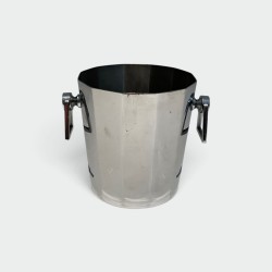 Faceted Cut-Cornered Champagne Bucket in Silvered Metal wi | Maison Barrois