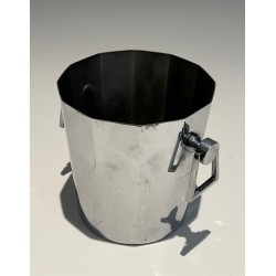 Faceted Cut-Cornered Champagne Bucket in Silvered Metal wi | Maison Barrois