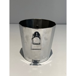 Faceted Cut-Cornered Champagne Bucket in Silvered Metal wi | Maison Barrois