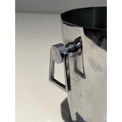 Faceted Cut-Cornered Champagne Bucket in Silvered Metal wi | Maison Barrois
