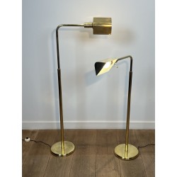 Pair of Brass Floor Reading Lamps with Adjustable Height a | Maison Barrois