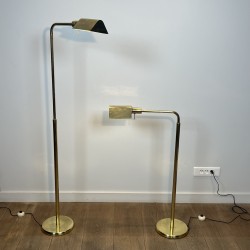 Pair of Brass Floor Reading Lamps with Adjustable Height a | Maison Barrois