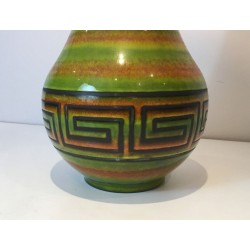 Ceramic Table Lamp with Greek Key Décor, French Work, circa 1970