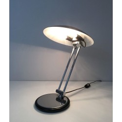 Adjustable Chrome and Black Lacquered Desk Lamp, Design, circa 1970