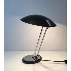 Adjustable Chrome and Black Lacquered Desk Lamp, Design, circa 1970