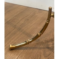 Faux Bamboo Gilt Bronze Floor Lamp, Tripod Base, Neoclassical, French Work, by Maison Baguès, circa 1960