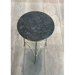 Tripod Pedestal Table in Chased Bronze with Foliage Decoration, Neoclassical, French Work, by Maison Baguès, circa 1940