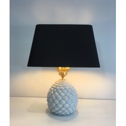 Design Pineapple Porcelain Table Lamp, Italian Work, circa 1970
