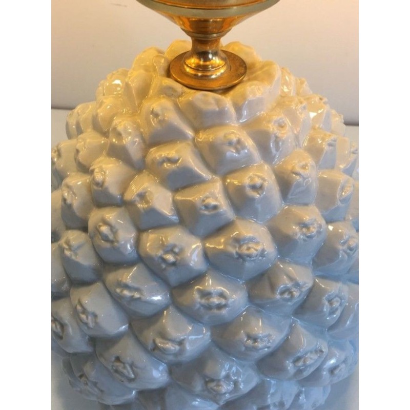 Design Pineapple Porcelain Table Lamp, Italian Work, circa 1970