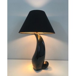 Design Ceramic Table Lamp, French Work, circa 1950