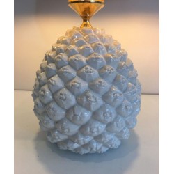 Design Pineapple Porcelain Table Lamp, Italian Work, circa 1970