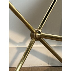 Rectangular Coffee Table in Brass with Ram's Heads, Neoclassical, French Work, by Maison Ramsay, circa 1940