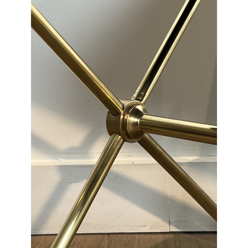 Rectangular Coffee Table in Brass with Ram's Heads, Neoclassical, French Work, by Maison Ramsay, circa 1940