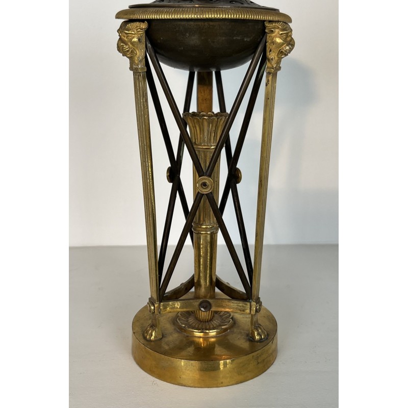 Pair of Perfume Burners in Gilt and Patinated Bronze in the Empire Style, in the Style of Claude Galle, 19th Century