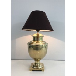 Neoclassical Style Baluster Brass Table Lamp, French Work, circa 1970