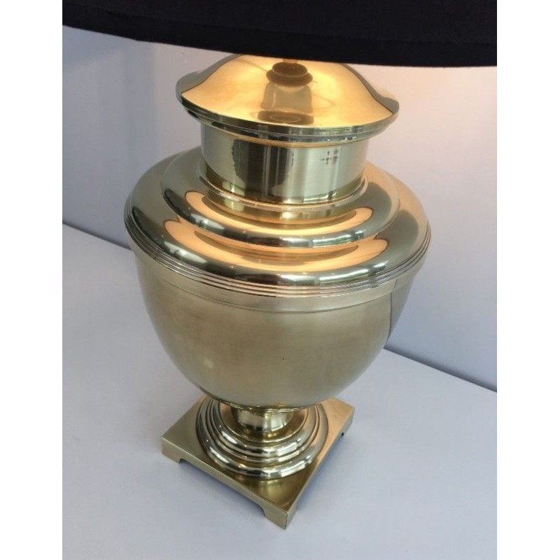 Neoclassical Style Baluster Brass Table Lamp, French Work, circa 1970