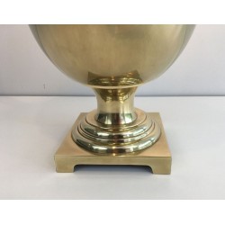 Neoclassical Style Baluster Brass Table Lamp, French Work, circa 1970