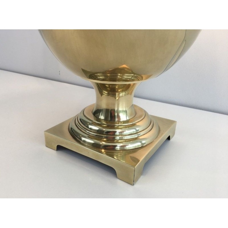 Neoclassical Style Baluster Brass Table Lamp, French Work, circa 1970